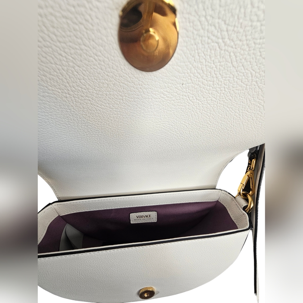 100% Authentic vitello white versace shoulder bag, versace crossbody, versace - Picture 3 of 6